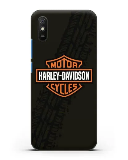 Чехол с логотипом Harley-Davidson и протектором шин силиконовый для Xiaomi Redmi 9A