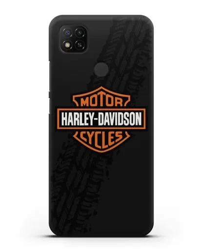 Чехол с логотипом Harley-Davidson и протектором шин силиконовый для Xiaomi Redmi 9C
