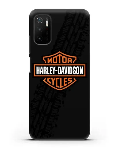 Чехол с логотипом Harley-Davidson и протектором шин силиконовый для Xiaomi Redmi Note 10 5G