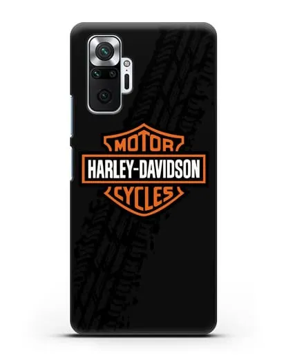 Чехол с логотипом Harley-Davidson и протектором шин силиконовый для Xiaomi Redmi Note 10 Pro
