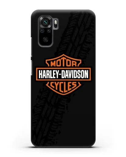 Чехол с логотипом Harley-Davidson и протектором шин силиконовый для Xiaomi Redmi Note 10S