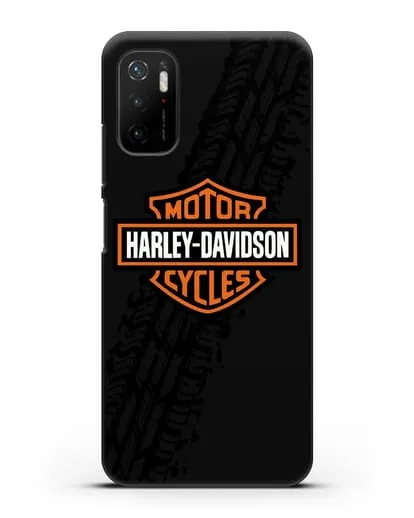 Чехол с логотипом Harley-Davidson и протектором шин силиконовый для Xiaomi Redmi Note 10T