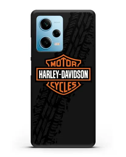 Чехол с логотипом Harley-Davidson и протектором шин силиконовый для Xiaomi Redmi Note 12 5G