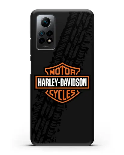 Чехол с логотипом Harley-Davidson и протектором шин силиконовый для Xiaomi Redmi Note 12 Pro 4G