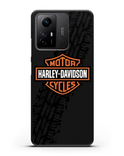 Чехол с логотипом Harley-Davidson и протектором шин силиконовый для Xiaomi Redmi Note 12S