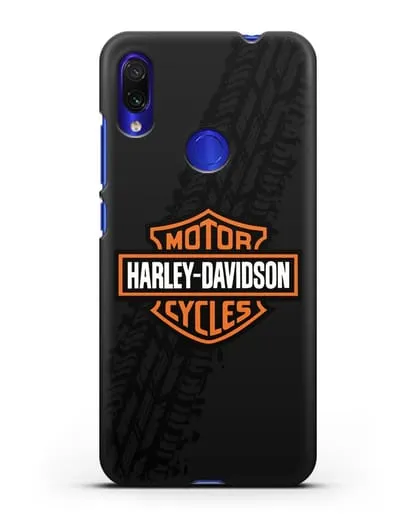 Чехол с логотипом Harley-Davidson и протектором шин силиконовый для Xiaomi Redmi Note 7