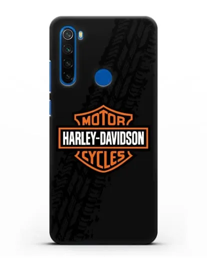 Чехол с логотипом Harley-Davidson и протектором шин силиконовый для Xiaomi Redmi Note 8