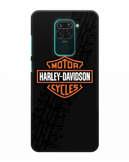 Чехол с логотипом Harley-Davidson и протектором шин силиконовый для Xiaomi Redmi Note 9