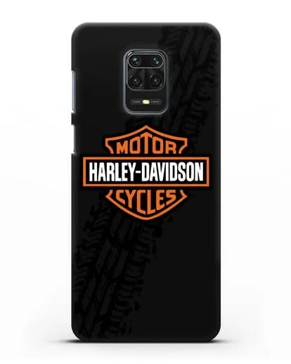 Чехол с логотипом Harley-Davidson и протектором шин силиконовый для Xiaomi Redmi Note 9 Pro