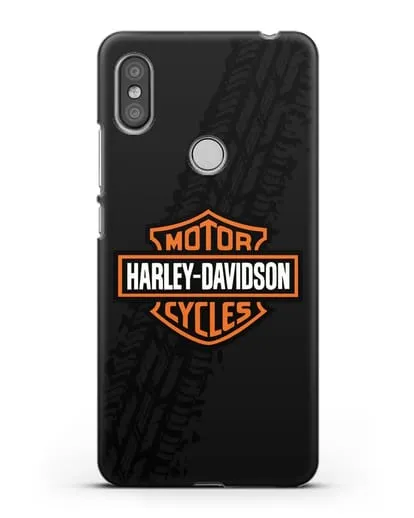 Чехол с логотипом Harley-Davidson и протектором шин силиконовый для Xiaomi Redmi S2