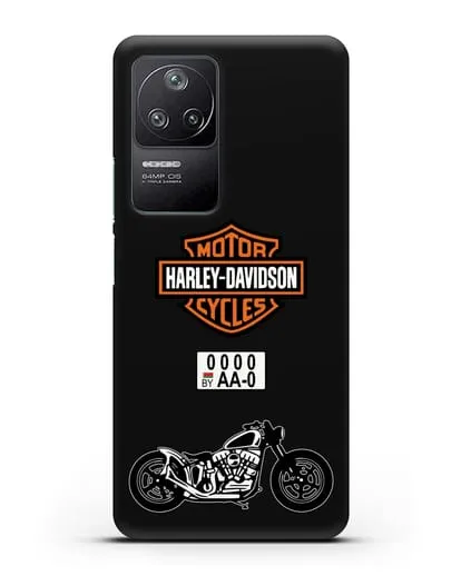 Чехол с изображением мотоцикла Harley-Davison с номерным знаком силиконовый для Xiaomi Poco F4
