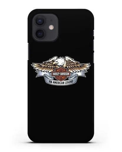 Чехол с изображением орла и надписью Harley-Davidson силиконовый для iPhone 12