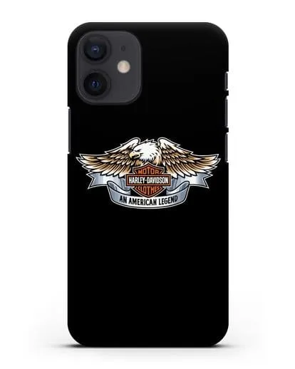 Чехол с изображением орла и надписью Harley-Davidson силиконовый для iPhone 12 mini