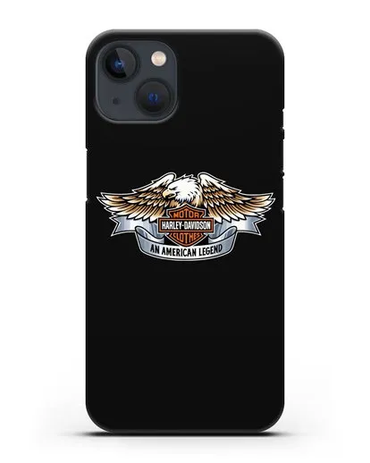 Чехол с изображением орла и надписью Harley-Davidson силиконовый для iPhone 13