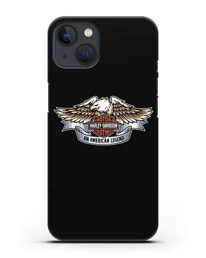 Чехол с изображением орла и надписью Harley-Davidson силиконовый для iPhone 13 Mini