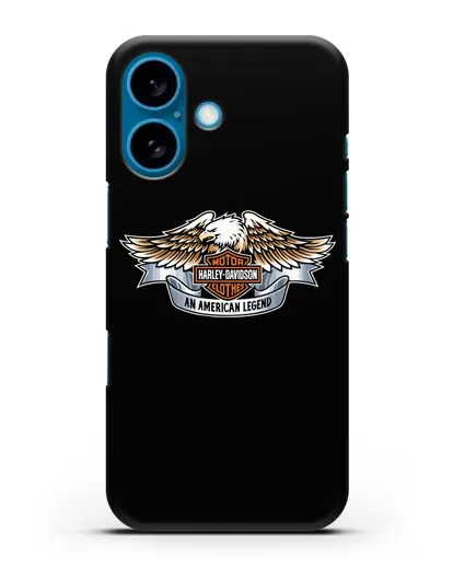 Чехол с изображением орла и надписью Harley-Davidson силиконовый для iPhone 16