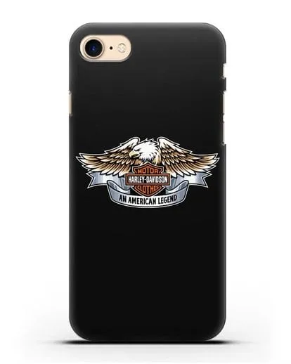Чехол с изображением орла и надписью Harley-Davidson силиконовый для iPhone 8