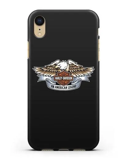 Чехол с изображением орла и надписью Harley-Davidson силиконовый для iPhone XR