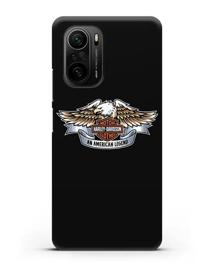 Чехол с изображением орла и надписью Harley-Davidson силиконовый для Xiaomi Poco F3 Pro