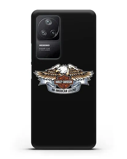 Чехол с изображением орла и надписью Harley-Davidson силиконовый для Xiaomi Poco F4