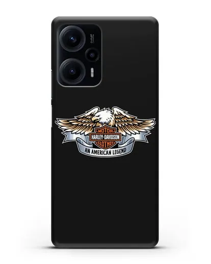 Чехол с изображением орла и надписью Harley-Davidson силиконовый для Xiaomi Poco F5