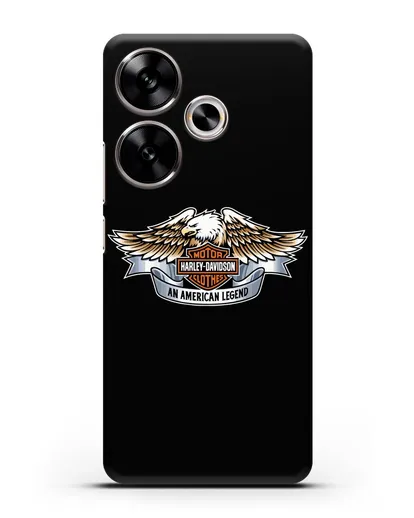 Чехол с изображением орла и надписью Harley-Davidson силиконовый для Xiaomi Poco F6