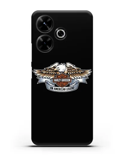 Чехол с изображением орла и надписью Harley-Davidson силиконовый для Xiaomi Poco M6