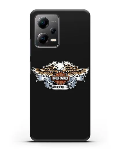 Чехол с изображением орла и надписью Harley-Davidson силиконовый для Xiaomi Poco X5
