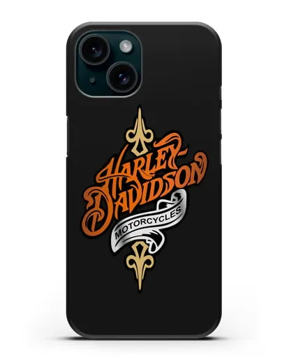 Чехол с надписью Harley-Davidson Motorcycles силиконовый для iPhone 15