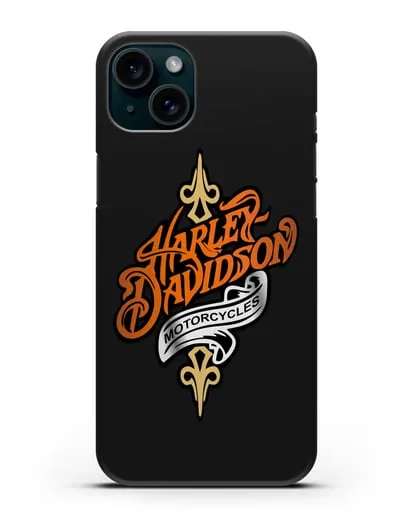 Чехол с надписью Harley-Davidson Motorcycles силиконовый для iPhone 15 Plus