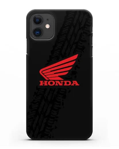 Чехол с символикой Honda и протектором шин силиконовый для iPhone 11