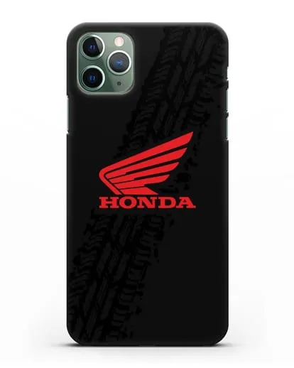 Чехол с символикой Honda и протектором шин силиконовый для iPhone 11 Pro