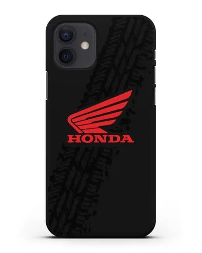 Чехол с символикой Honda и протектором шин силиконовый для iPhone 12