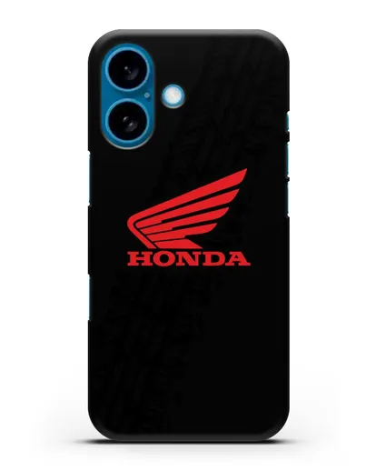 Чехол с символикой Honda и протектором шин силиконовый для iPhone 16