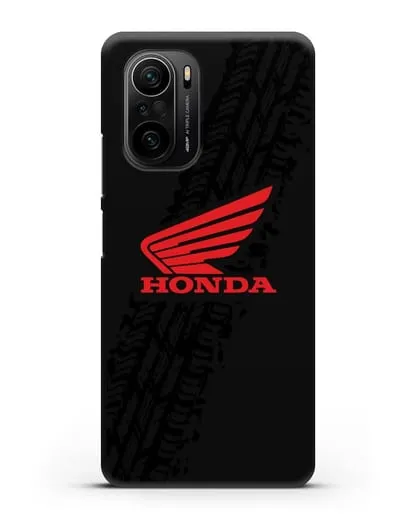 Чехол с символикой Honda и протектором шин силиконовый для Xiaomi Poco F3