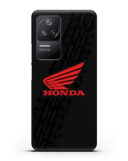 Чехол с символикой Honda и протектором шин силиконовый для Xiaomi Poco F4
