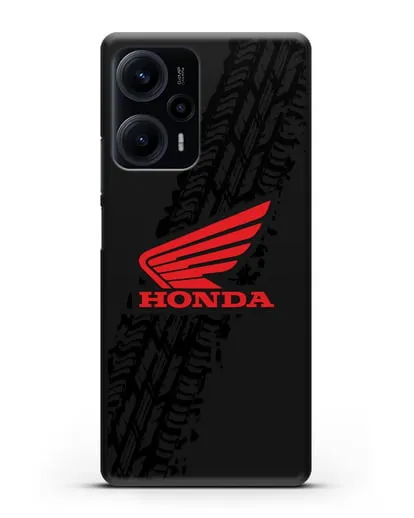 Чехол с символикой Honda и протектором шин силиконовый для Xiaomi Poco F5