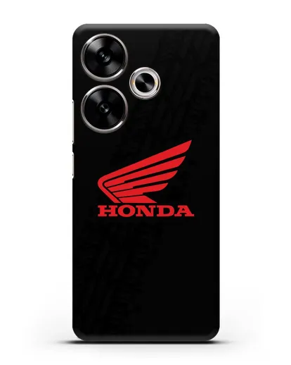 Чехол с символикой Honda и протектором шин силиконовый для Xiaomi Poco F6
