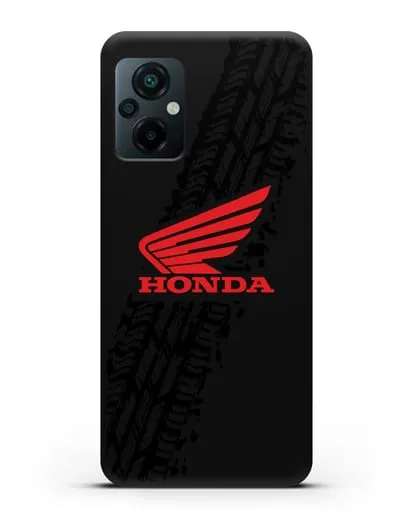 Чехол с символикой Honda и протектором шин силиконовый для Xiaomi Poco M5