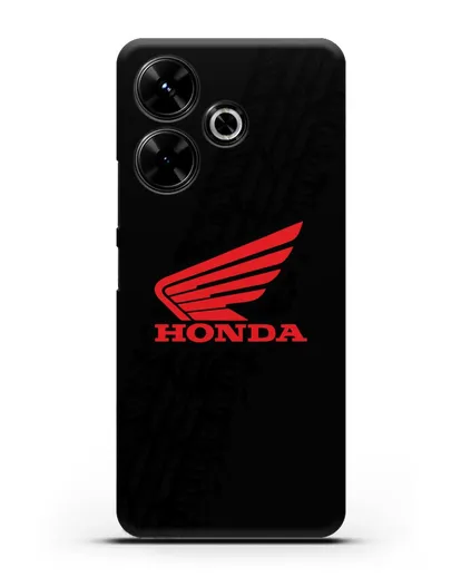 Чехол с символикой Honda и протектором шин силиконовый для Xiaomi Poco M6
