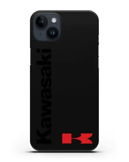Чехол с надписью Kawasaki и логотипом силиконовый для iPhone 14 Plus