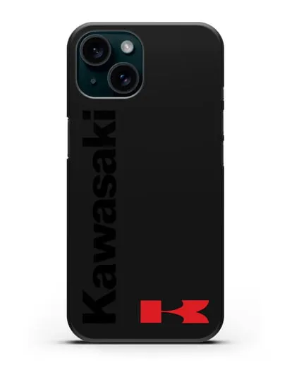 Чехол с надписью Kawasaki и логотипом силиконовый для iPhone 15