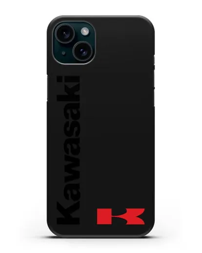 Чехол с надписью Kawasaki и логотипом силиконовый для iPhone 15 Plus