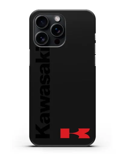 Чехол с надписью Kawasaki и логотипом силиконовый для iPhone 15 Pro Max
