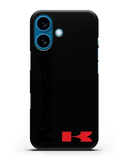 Чехол с надписью Kawasaki и логотипом силиконовый для iPhone 16