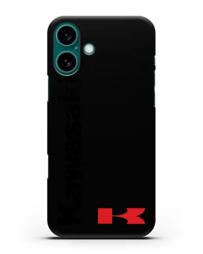Чехол с надписью Kawasaki и логотипом силиконовый для iPhone 16 Plus