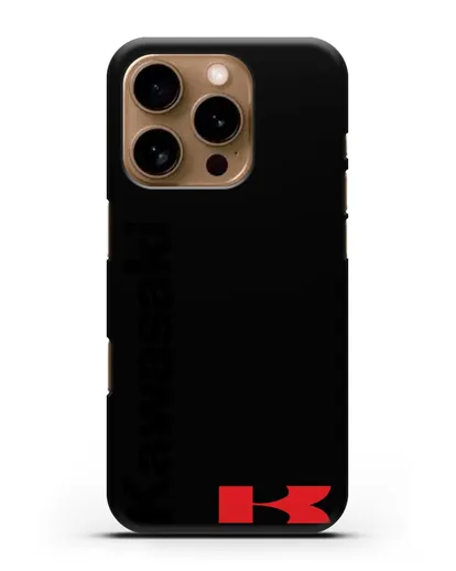 Чехол с надписью Kawasaki и логотипом силиконовый для iPhone 16 Pro