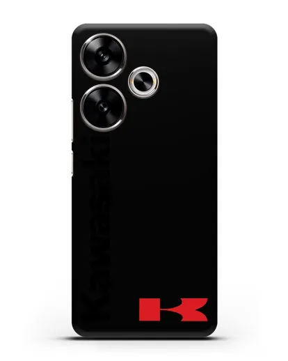 Чехол с надписью Kawasaki и логотипом силиконовый для Xiaomi Poco F6