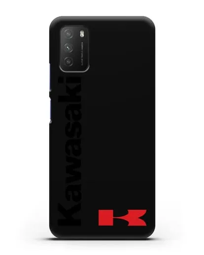 Чехол с надписью Kawasaki и логотипом силиконовый для Xiaomi Poco M3