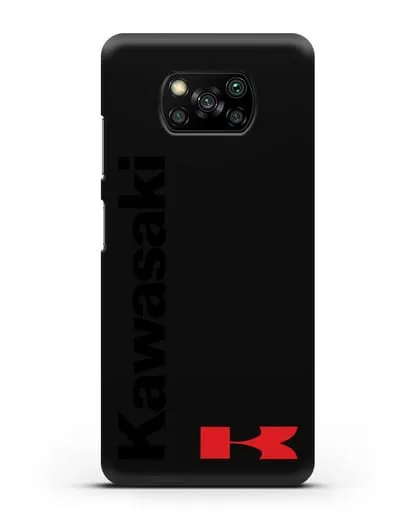 Чехол с надписью Kawasaki и логотипом силиконовый для Xiaomi Poco X3 Pro